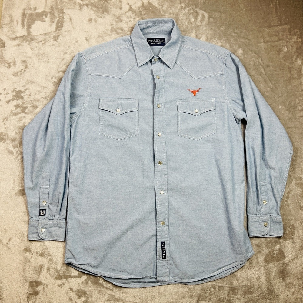 Crable Sportswear Medium Shirt Longhorns Stitched Logo Long Sleeve Button Down‎